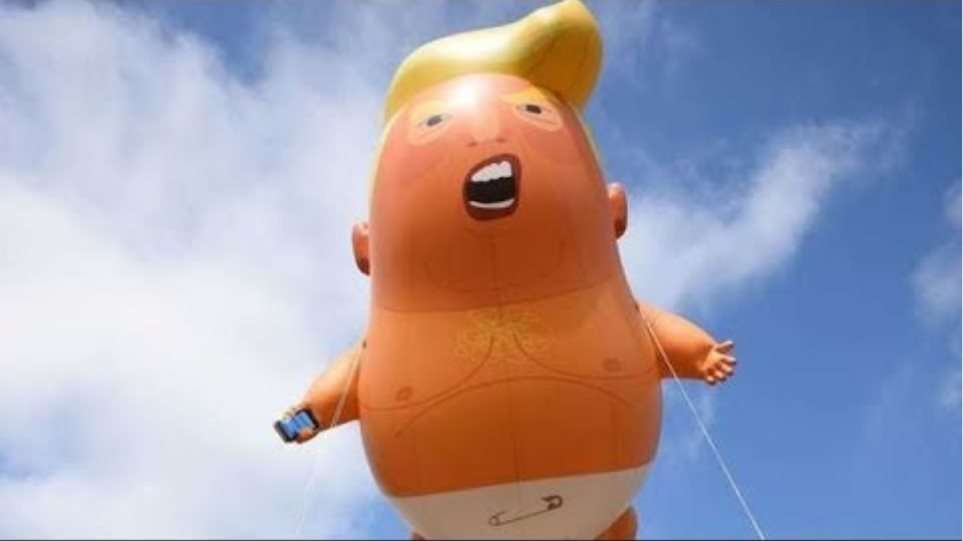 Donald Trump baby blimp inflated ahead of protests | ITV News